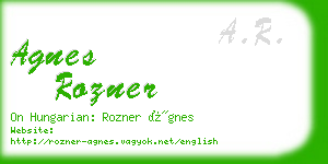 agnes rozner business card